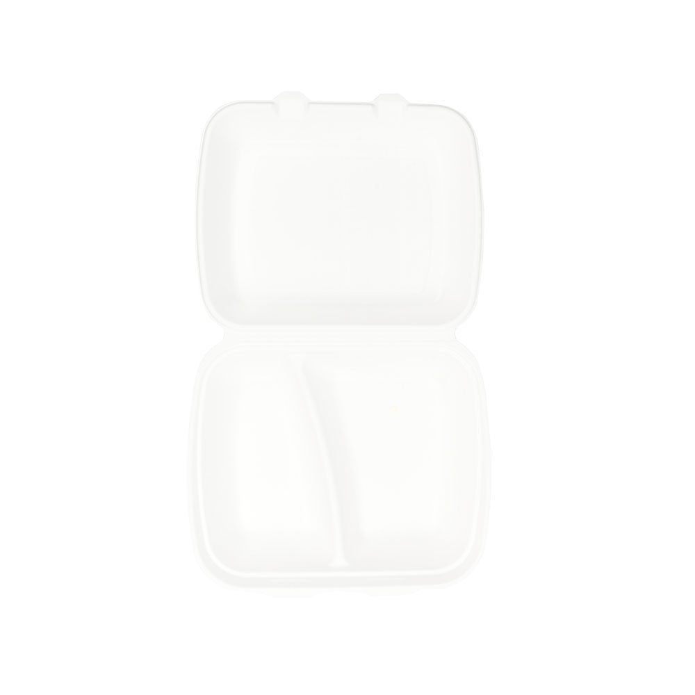 Menu Tray with Lid 2-Spoke Sugar Cane 25x20x7.5 cm (200 pieces) [GB-DFC01347]