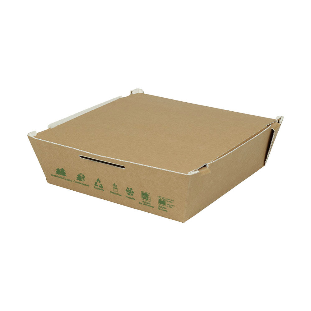 Take-away Boxes Cardboard 22x6,6x21 cm 1700 ml Brown bio-coated (300 pieces)