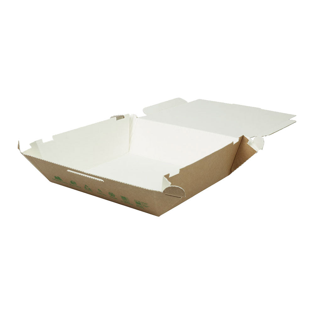 Take-away Boxes Cardboard 22x6,6x21 cm 1700 ml Brown bio-coated (300 pieces) [GB-DFC04261]