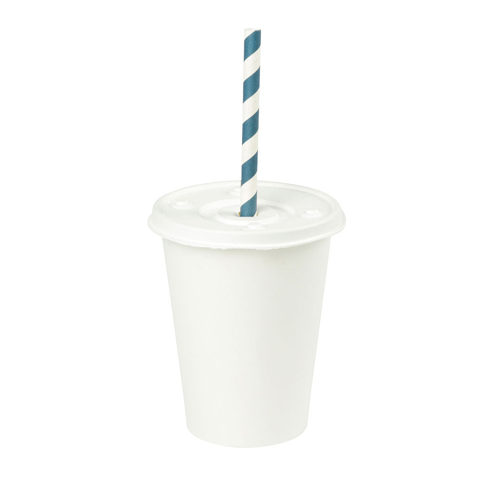 Flat Lid Paper Ø 90 mm White Straw Cross (1000 pieces) [GB-DHD04500]