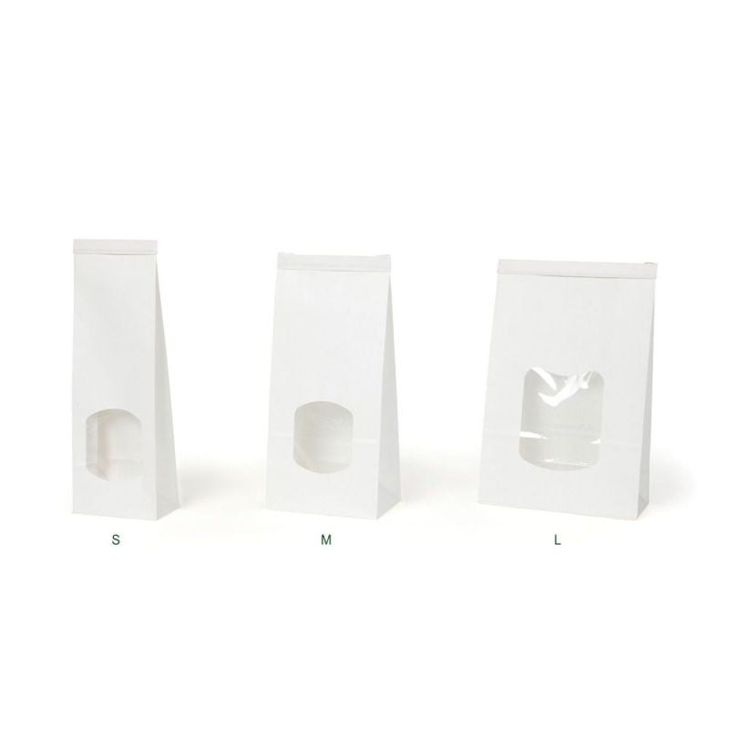 Bags Kraft White with Closure 11.5x7x24.5 cm (400 pieces) [GB-DRE02710]