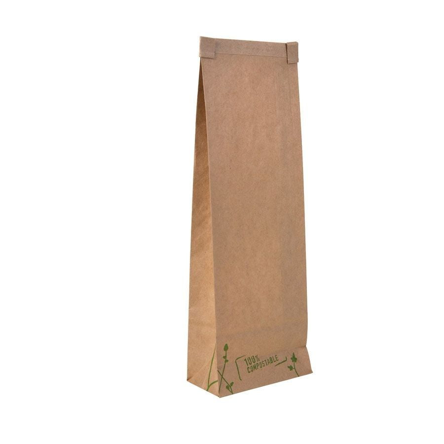 Eco-friendly kraft bags brown w/window 8.8x4.7x26 cm reclosable (500 pieces) [GB-DRE02760]