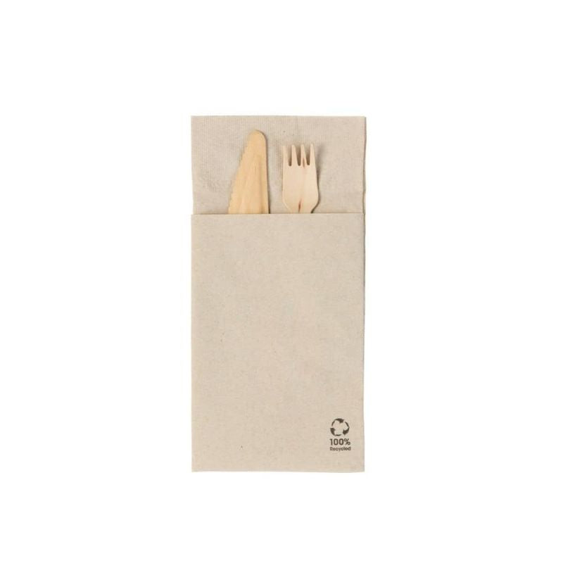 Cutlery napkins Paper Brown 10 x 19.5 cm, 2 layer (1000 pieces) [GB-DSE02803]