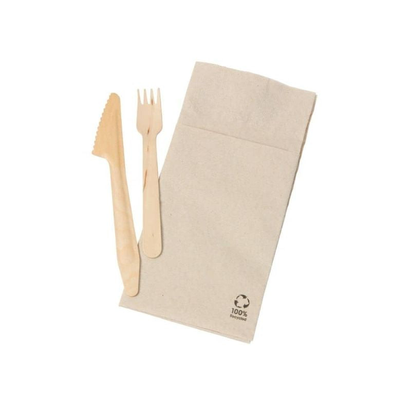 Cutlery napkins Paper Brown 10 x 19.5 cm, 2 layer (1000 pieces) [GB-DSE02803]