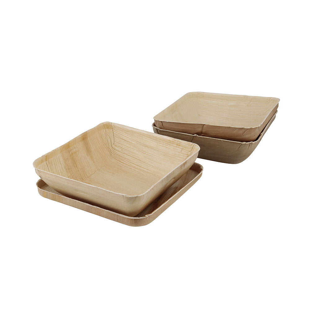 Bowls Palmware® 18x5x18 cm 800 ml, with lids square (60 pieces) [GB-DTW05465]