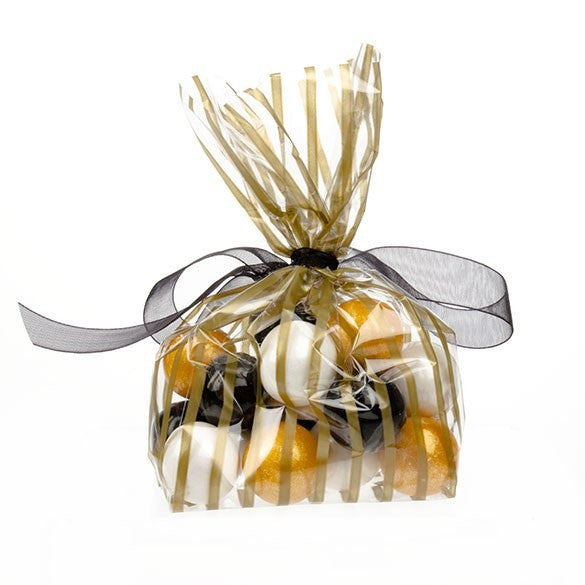 Printed Bags Stripes Gold 8.9x5.1x19.1cm with side gusset (100 pieces) [G3VSG]