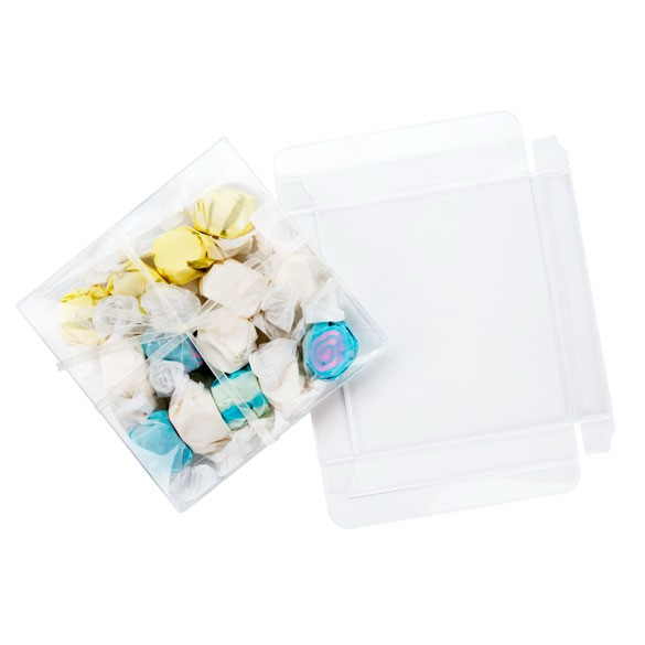 Plastic Gift Boxes 10.5x1.6x10.4cm Crystal Clear (25 pieces) [FB231]