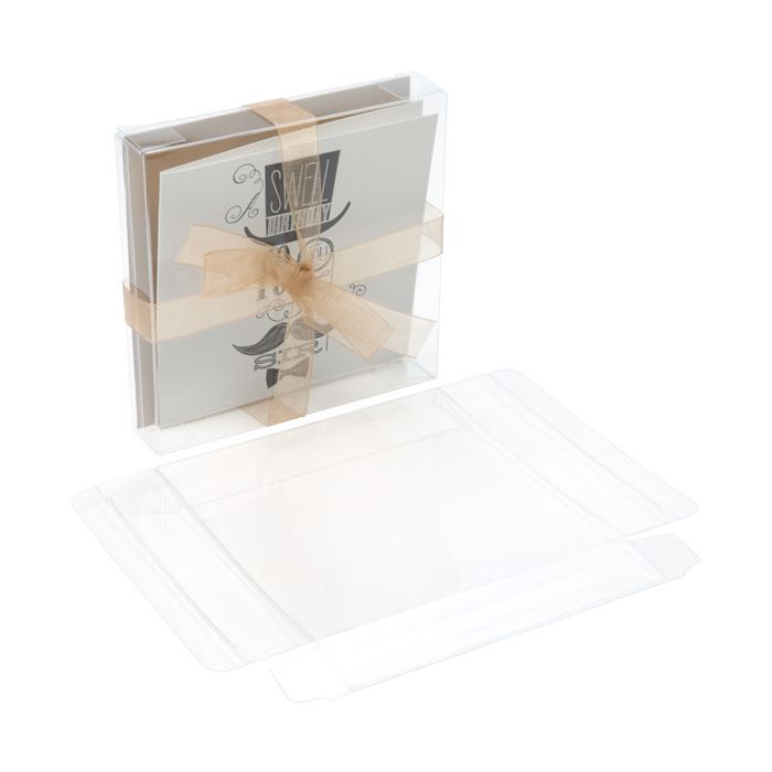 Plastic Gift Boxes 13.1x2.5x12.9cm Crystal Clear (25 pieces) [FB47]