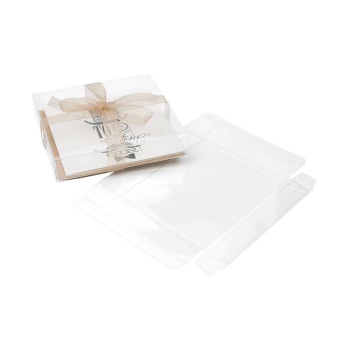 Plastic Gift Boxes 13.1x2.5x12.9cm Crystal Clear (25 pieces) [FB47]