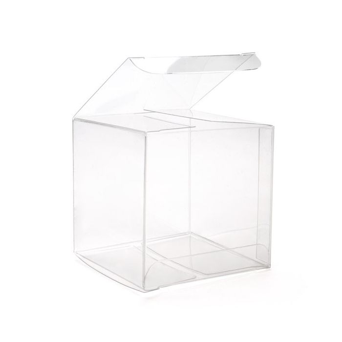 Plastic Gift Boxes 7.6x7.6x7.6cm Crystal Clear (25 pieces) [FB58]