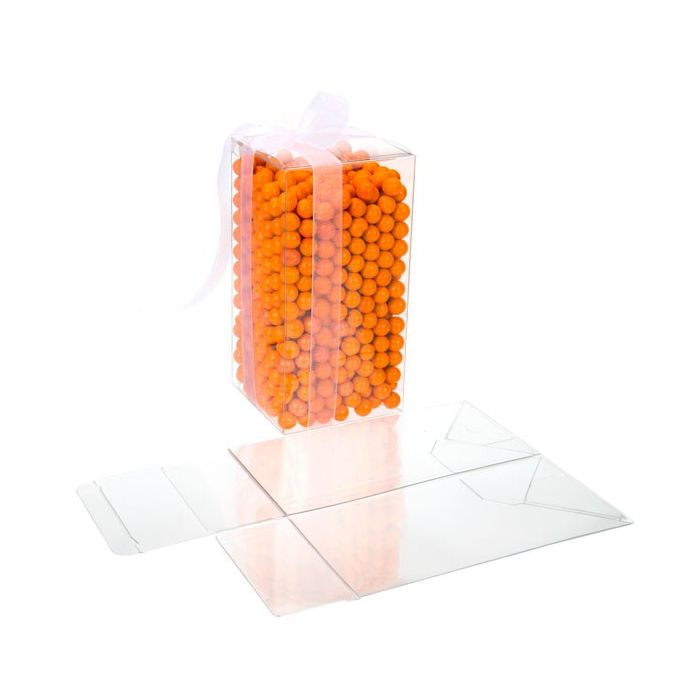 Plastic Gift Boxes 7.6x7.6x15.2cm Crystal Clear with Autolock Bottom (25 pieces) [FB59]