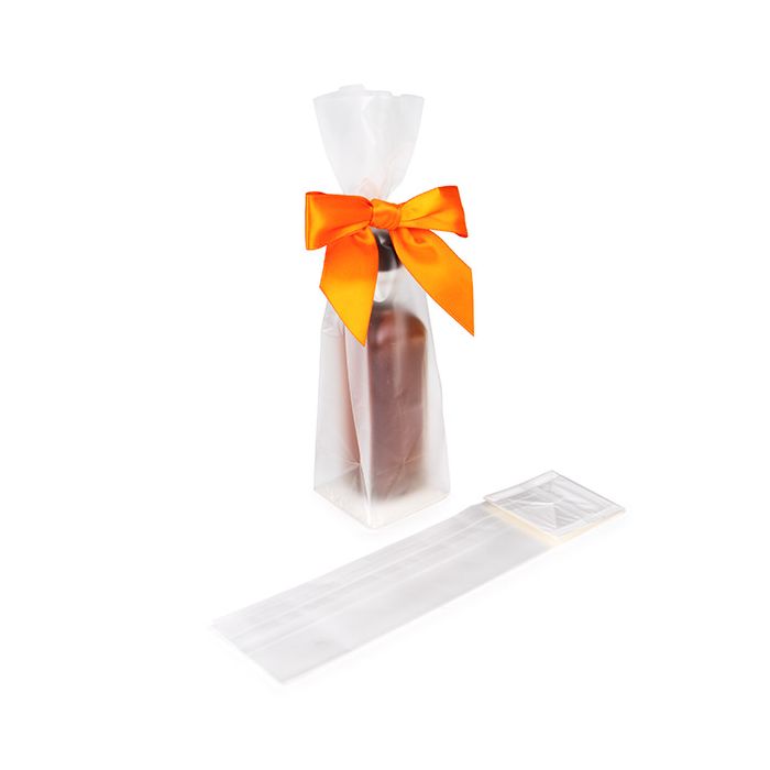 Frosted Flat Bottom Gusset Bags w/ Paper Insert 5,1x5,1x21 cm (100 pieces) [FFGPB11]