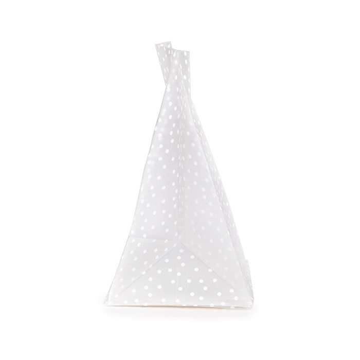 Frosted Polka Dots Flat Bottom Gusset Bags w/ Paper Insert 10,2x10,2x17,8 cm (100 pieces) [FFGPB9D]