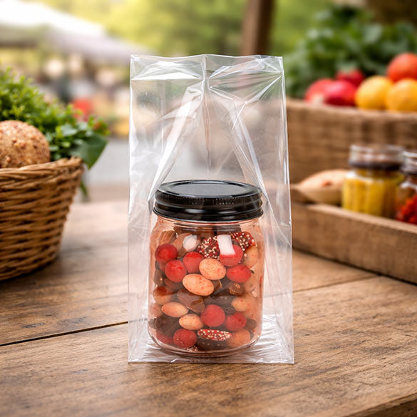 Block Bottom Bags Clear 10.2x10.2x22.9cm (100 pieces) [FG7]