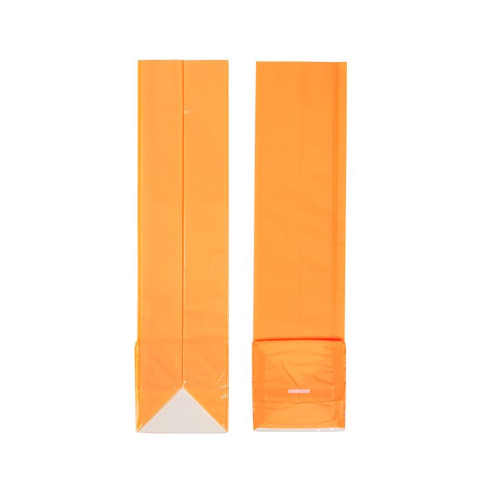 Block Bottom Bags Neon Orange w/ Paper Insert 5,1x5,1x21 cm (100 pieces) [FGPB11NO]