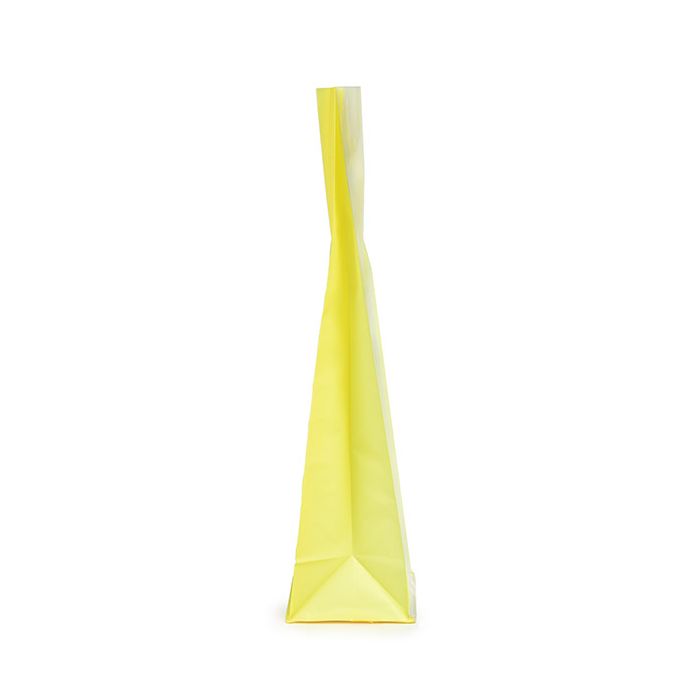 Block Bottom Bags Neon Yellow w/ Paper Insert 5,1x5,1x21 cm (100 pieces) [FGPB11NY]