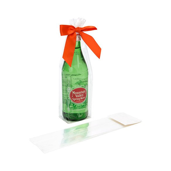 Block Bottom Bags Super Clear 6.4x5.1x24.8cm with paper insert (100 pieces) [FGPB12]