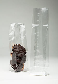 Block Bottom Bags Super Clear 6.4x5.1x24.8cm with paper insert (100 pieces) [FGPB12]