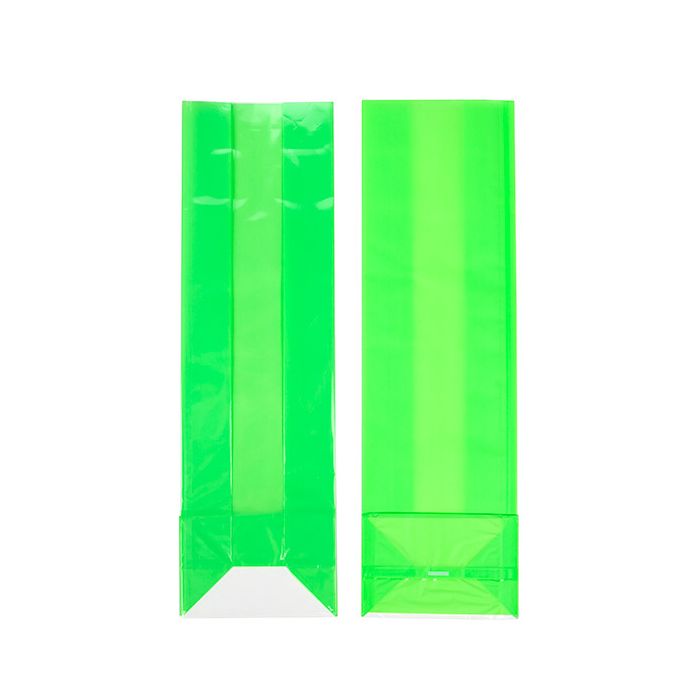 Block Bottom Bags Neon Green w/ Paper Insert 8,9x5,7x30,5 cm (100 pieces) [FGPB16NG]