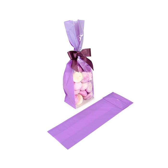 Block Bottom Bags Neon Purple w/ Paper Insert 8,9x5,7x30,5 cm (100 pieces) [FGPB16NP]