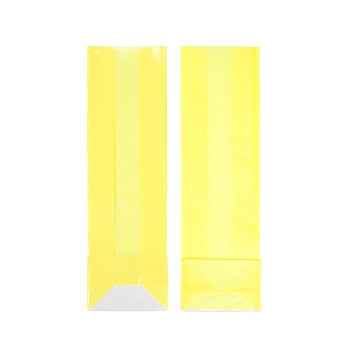 Block Bottom Bags Neon Yellow w/ Paper Insert 8,9x5,7x30,5 cm (100 pieces) [FGPB16NY]