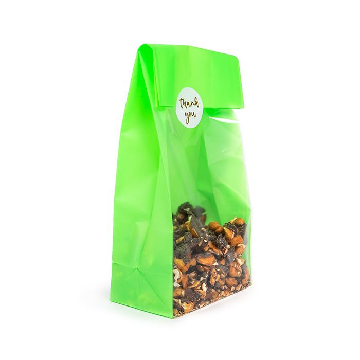 Block Bottom Bags Neon Green w/ Paper Insert 12,7x7,6x30,5 cm (100 pieces) [FGPB1NG]