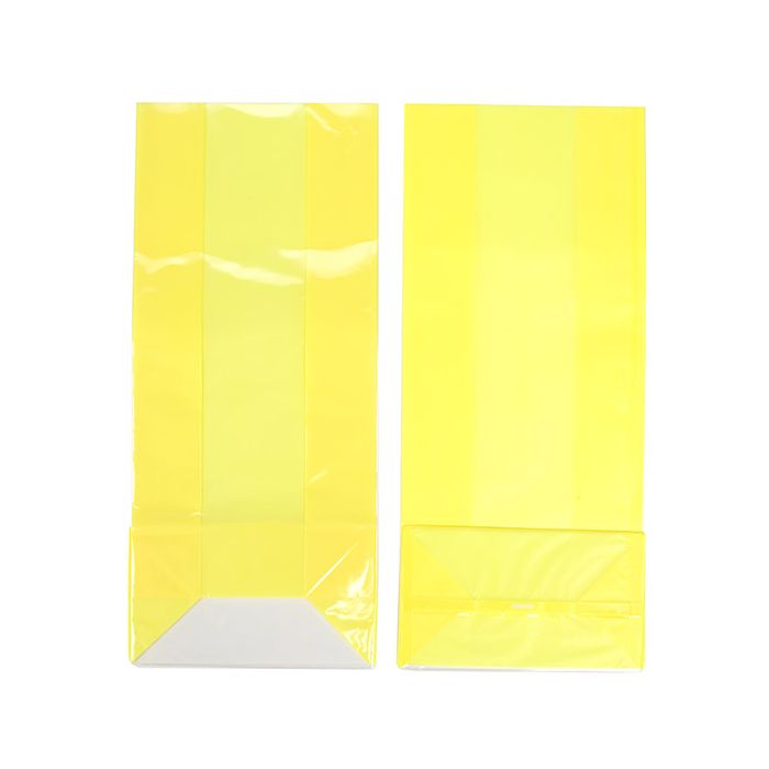 Block Bottom Bags Neon Yellow w/ Paper Insert 12,7x7,6x30,5 cm (100 pieces) [FGPB1NY]
