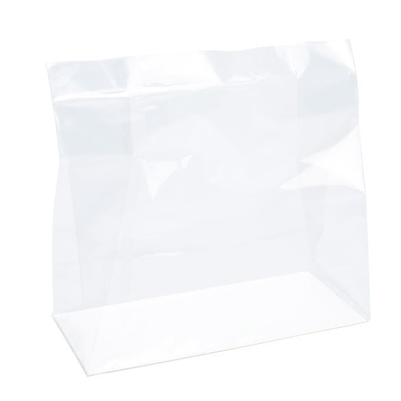 Block Bottom Bags Clear 12.7x5.7x12.7cm with paper insert (100 pieces) [FGPBH18]