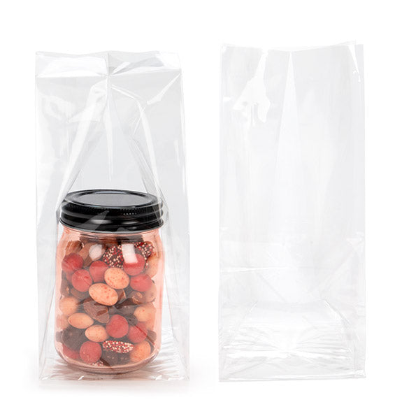 Block Bottom Bags Clear 10.2x10.2x22.9cm (100 pieces) [FG7]