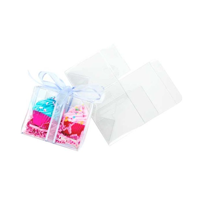 Plastic Gift Boxes 9.5x6.7x7.6cm Crystal Clear with Autolock Bottom (25 pieces) [FPLB215]