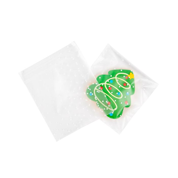 Plastic Bags 14x14 cm Frosted w/Polka Dot Peel and Seal (100 pieces) [B55FDXL]