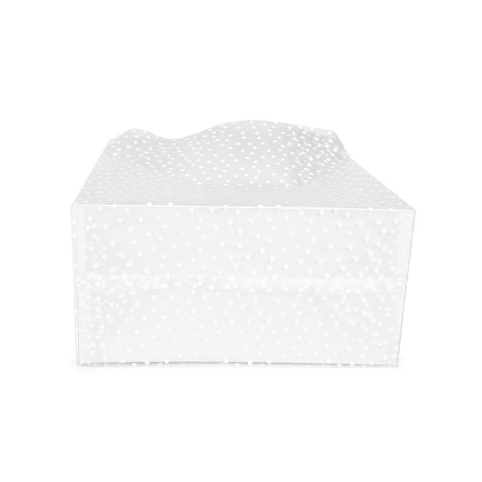 Block Bottom Bags w/ Paper Insert Frosted Polka Dots 17.8x10.2x22.9 cm (100 pieces) [FFGPB8D]