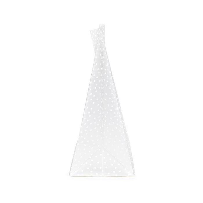 Block Bottom Bags w/ Paper Insert Frosted Polka Dots 17.8x10.2x22.9 cm (100 pieces) [FFGPB8D]