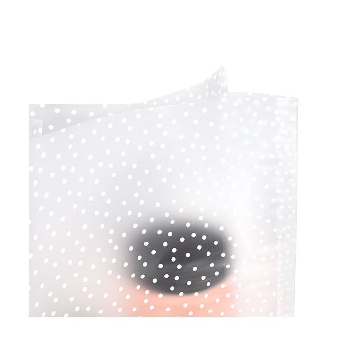 Block Bottom Bags w/ Paper Insert Frosted Polka Dots 17.8x10.2x22.9 cm (100 pieces) [FFGPB8D]