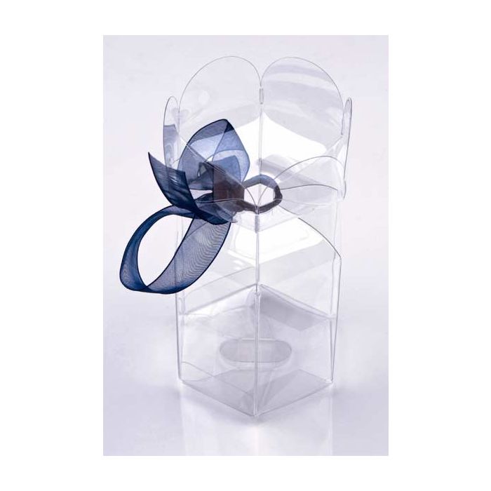 Plastic Gift Boxes with Flower Top 6x6x8.9cm (25 pieces) [FS181]