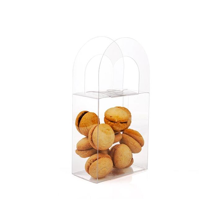 Plastic Gift Boxes with Handle 10.2x5.7x11.7cm Crystal Clear (25 pieces) [FS211]