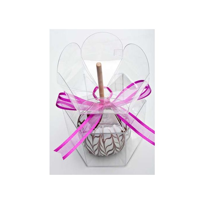 Plastic Gift Boxes with Flower Top 9.5x9.5x10.2cm Food Safe (25 pieces) [FS212]