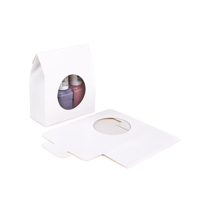 Kraft Gift Boxes White with Circle Window 8,9x3,8x10,2 cm (25 pieces) [FS339]