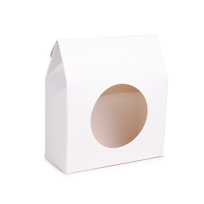Kraft Gift Boxes White with Circle Window 8,9x3,8x10,2 cm (25 pieces) [FS339]
