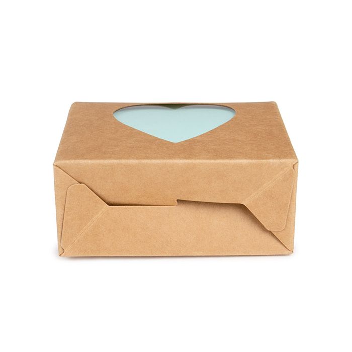 Kraft Gift Boxes Kraft with Heart Window 8,9x3,8x10,2 cm (25 pieces) [FS343]
