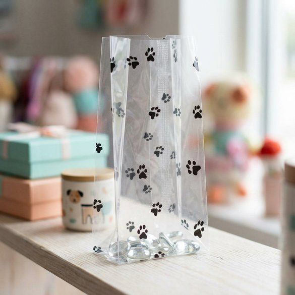 Printed Bags Paws 8.9x5.1x19.1cm with side gusset (100 pieces) [G3PAW]