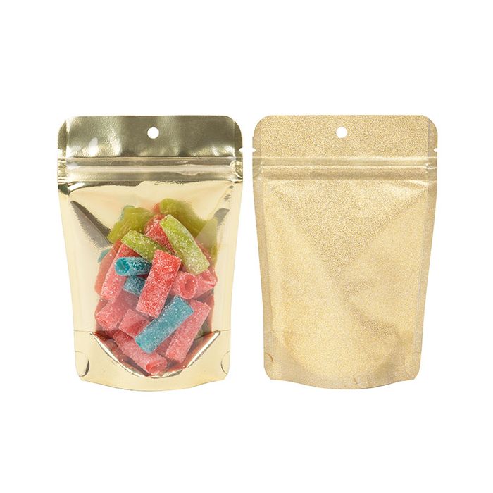 Stand Up Pouches Transparent/Gold 10,2x6x15,2cm