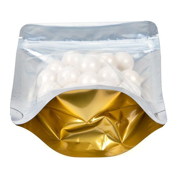 Stand Up Pouches Transparent/Gold 10x6x15cm | 57 grams (100 pieces) [ZBGG2]