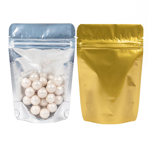 Stand Up Pouches Transparent/Gold 10x6x15cm | 57 grams (100 pieces) [ZBGG2]