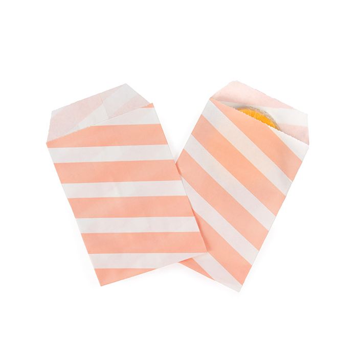 Paper Bags White with Pink Stripes 7,6x12,7 cm (100 pieces) [GPB35PS]