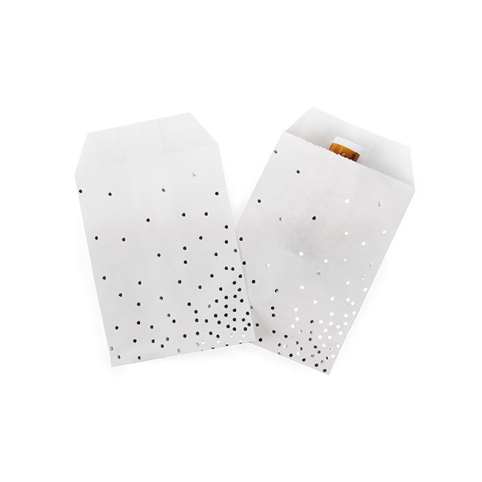 Paper Bags White with Silver Dots 7,6x12,7 cm (100 pieces) [GPB35SD]