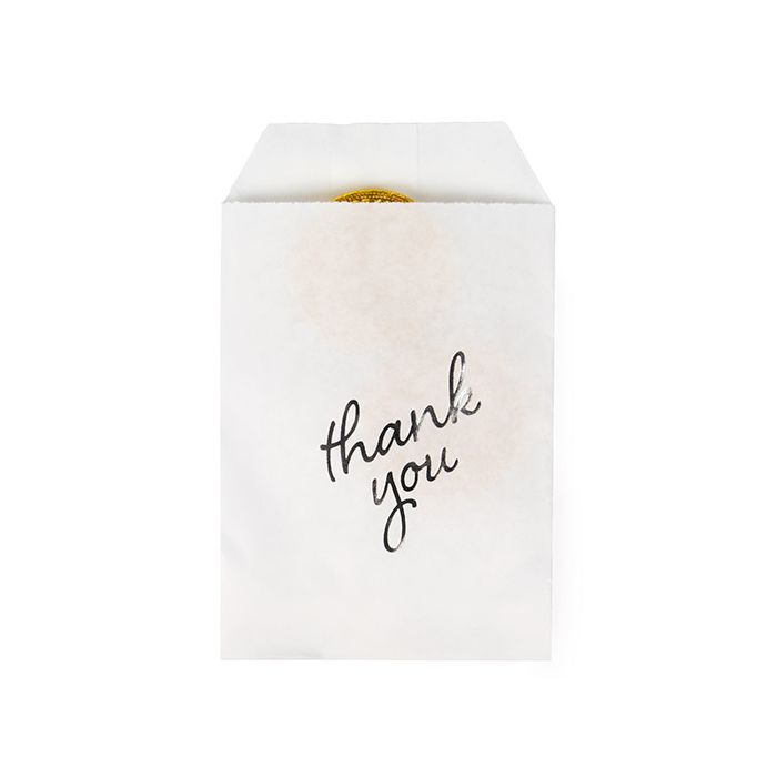 Paper Bags White with Silver Thank You 7,6x12,7 cm (100 pieces) [GPB35ST]