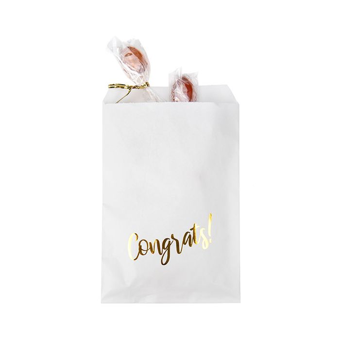 Paper Bags White with Gold Congrats 12,7x20,3 cm (100 pieces) [GPB58GC]