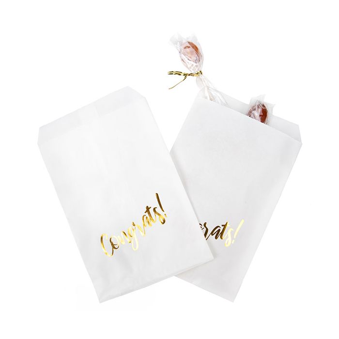 Paper Bags White with Gold Congrats 12,7x20,3 cm (100 pieces) [GPB58GC]