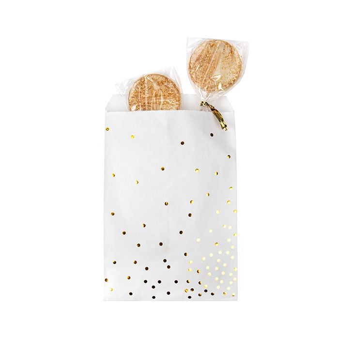 Paper Bags White with Gold Dots 12,7x20,3 cm (100 pieces) [GPB58GD]